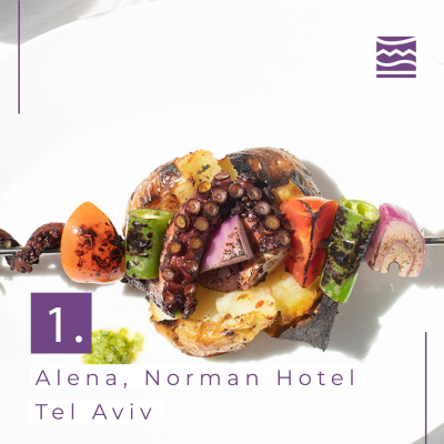 Um dos restaurantes mais elegantes de Israel, o Alena fica no hotel Norman. A gastronomia é européia com um toque mediterrâneo do Chef Barak Aharoni.